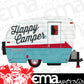 ORB-90168460 Happy Camper Trailer Embossed Steel Sign 16" x 10"