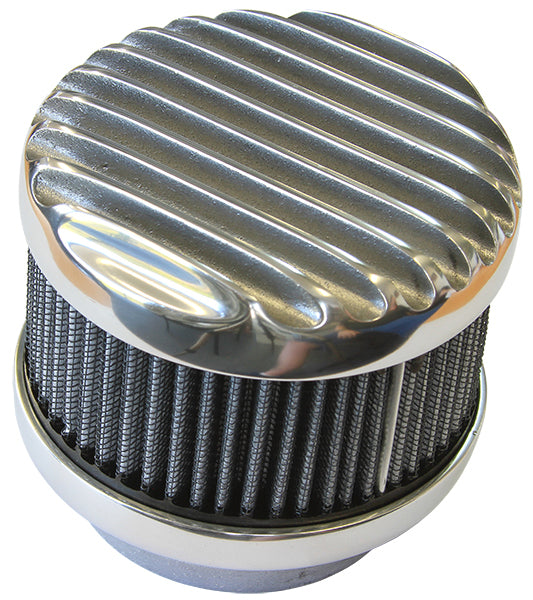 O'Brien Truckers OTAC4FC Polished Finned Aluminium Air Cleaner 4" O.D X 3-5/8" H suit 2-5/8&Quot Carburettor Neck