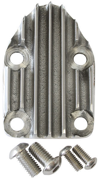 O'Brien Truckers OTBOSB Polished Finned Fuel Pump Block Off suit Chev SB V8