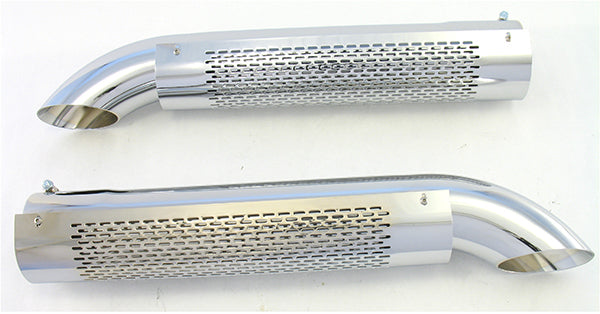 Patriot Exhaust PATH3824 Chrome Shielded Side Exhaust Turnouts 3-1/2" Inlet 26" L X 3-1/2" O.D