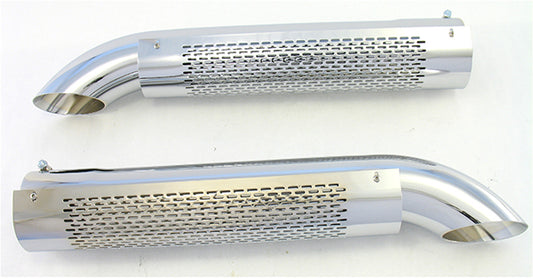 Patriot Exhaust PATH3824 Chrome Shielded Side Exhaust Turnouts 3-1/2" Inlet 26" L X 3-1/2" O.D