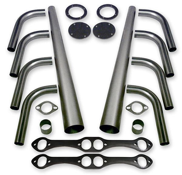 Patriot Exhaust PATH8002 Lakester Weld-Up Header Kit suit SB Chev 1-5/8" Primary Pipe w/ 4" Collector Oval Port