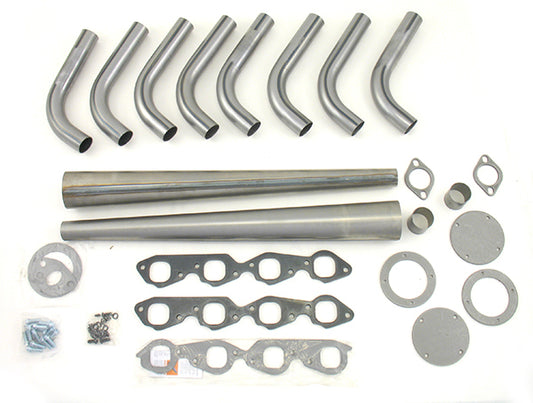 Patriot Exhaust PATH8003 Lakester Weld-Up Header Kit suit BB Chev 1-7/8" Primary Pipe w/ 4" Collector Square Port