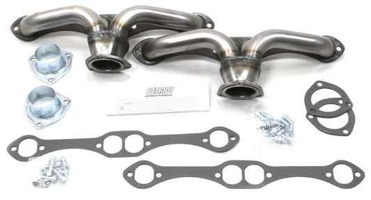 Patriot Exhaust PATH8052 Patriot Tight Truck Shorty Headers Raw suit Oval Port Chev SB V8