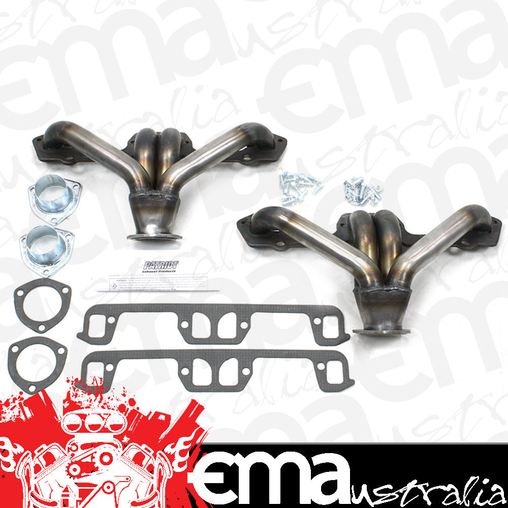 Patriot Exhaust PATH8205 Raw Finish Tight Tuck Headers suit SB Chrysler 318-360 1-5/8" Primary Pipe w/ 2-1/2" Collector Square Port