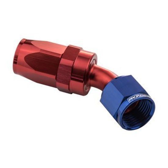 Proflow PFE102-10 45 Degree Hose End -10AN Hose to Female Blue/Red