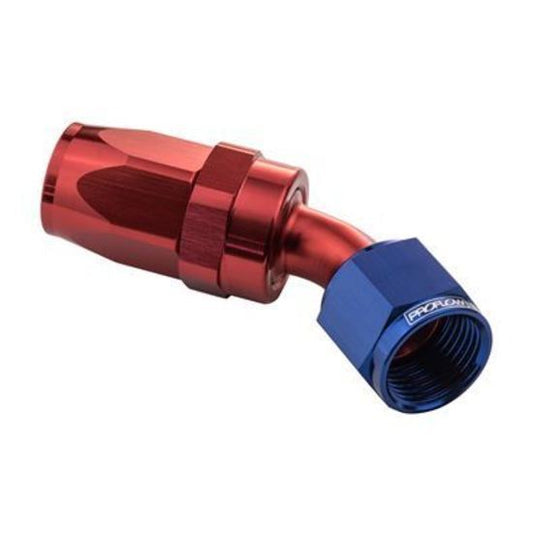 Proflow PFE102-16 45 Degree Hose End -16AN Hose to Female Blue/Red