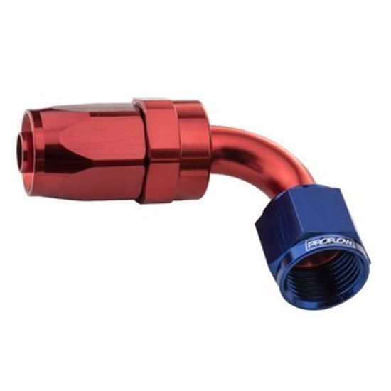 Proflow PFE103-16 90 Degree Hose End -16AN Hose to Female Blue/Red