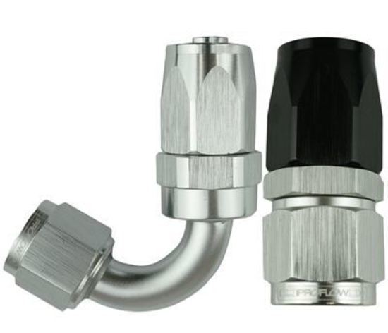 Proflow PFE106-06B 180 DEG HOSE END -06 BLACK/SILVER