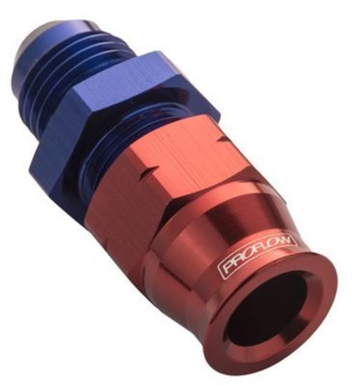 Proflow PFE108-06 3/8" Tube to Male -06AN Hose End Aluminium Tube Adaptor Blue/Red