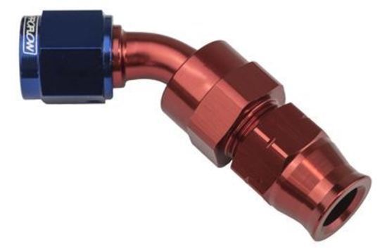 Proflow PFE112-06 3/8" Tube 45 Degree to Female -06AN Hose End Tube Adaptor Blue/Red