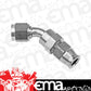 Proflow PFE112-06S 3/8" Tube 45 Degree to Female -06AN Hose End Tube Adaptor Silver