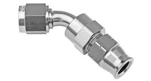 Proflow PFE112-08S 1/2" Tube 45 Degree to Female -08AN Hose End Tube Adaptor Silver