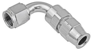 Proflow PFE113-06S 3/8" Tube 90 Degree to Female -06AN Hose End Tube Adaptor Silver
