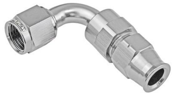 Proflow PFE113-10S 5/8" Tube 90 Degree to Female -10AN Hose End Tube Adaptor Silver