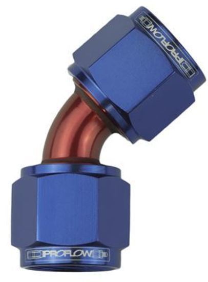 Proflow PFE132-03 45 Degree Female Flare Union Swivel Hose End -3AN Blue