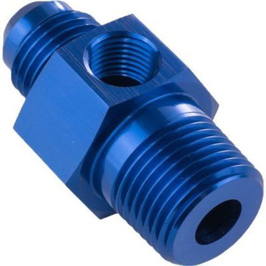 Proflow PFE139-06-04 Male Adaptor 1/4" NPT to -06AN 1/8" NPT Gauge Port Hose End Blue