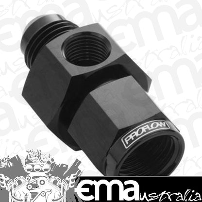 Proflow PFE140-12BK Straight Male Adaptor - Female Adaptor -12AN 1/8" NPT Gauge Port Hose End Black
