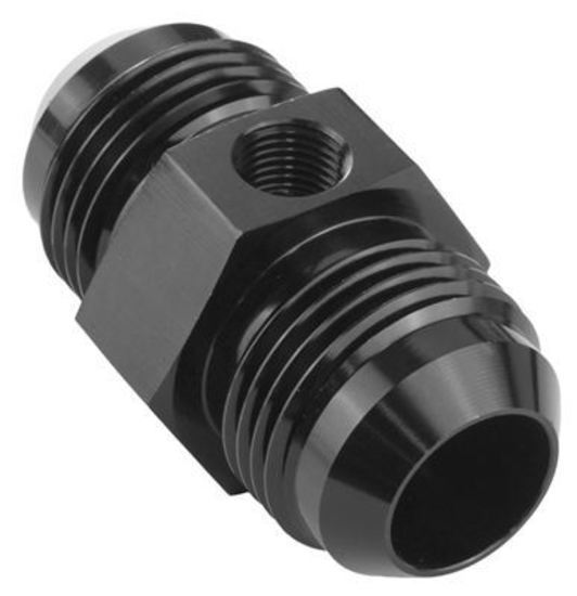 Proflow PFE141-16BK Straight Male Adaptor - Male Adaptor -16AN 1/8" NPT Gauge Port Hose End Black
