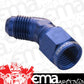 Proflow PFE142-04 45 Degree Male Adaptor - Female Adaptor Swivel Coupler Hose End -04AN Blue