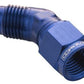Proflow PFE142-06 45 Degree Male Adaptor - Female Adaptor Swivel Coupler Hose End -06AN Blue