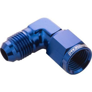 Proflow PFE143-04 90 Degree Male Adaptor - Female Adaptor Swivel Coupler Hose End -04AN Blue