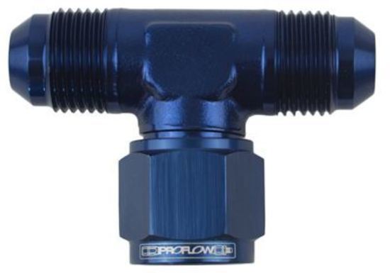 Proflow PFE144-16 AN Tee -16AN Female Swivel Coupler Hose End On Side Blue