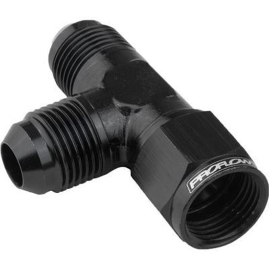 Proflow PFE145-03BK AN Tee -03AN Female Swivel Coupler Hose End On Run Black