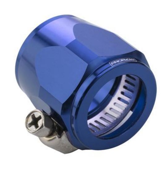 Proflow PFE150-06B Aluminium Hex Hose Finisher Clamp 15.8mm ID Blue