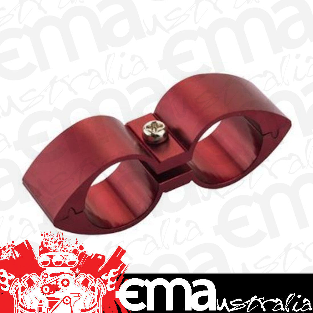 Proflow PFE155-08R Twin Hose Clamp Separators 5 pack 08AN Red 16mm Hole