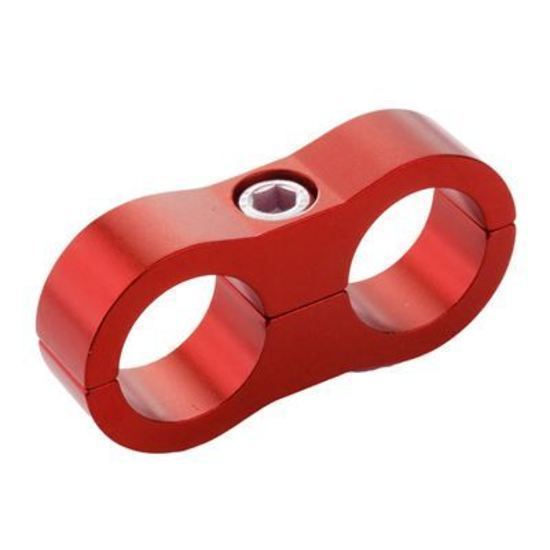 Proflow PFE156-05R Aluminium Hose & Tubing Clamp Separators 5 pack Clamp 8mm ID Hole Red