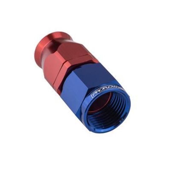 Proflow PFE201-06DRB Aluminium Straight Hose End Hose End -06AN For PTFE Red/Blue
