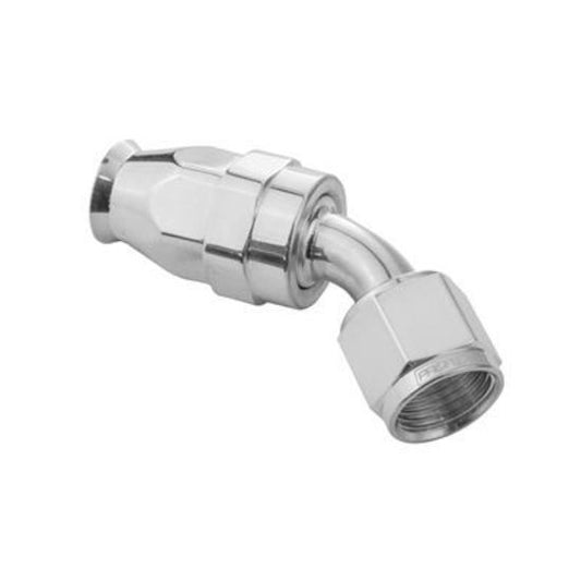 Proflow PFE202-03DHP Aluminium 45 Degree Hose End Hose End For -03AN PTFE Hose Polished