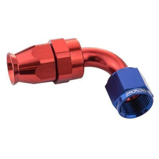 Proflow PFE203-08DRB Aluminium 90 Degree Hose End Hose End For -08AN PTFE Hose Red/Blue