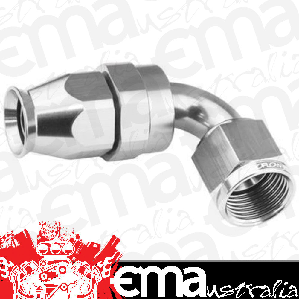 Proflow PFE204-04DHP Aluminium 120 Degree Hose End Hose End For -04AN PTFE Hose Polished