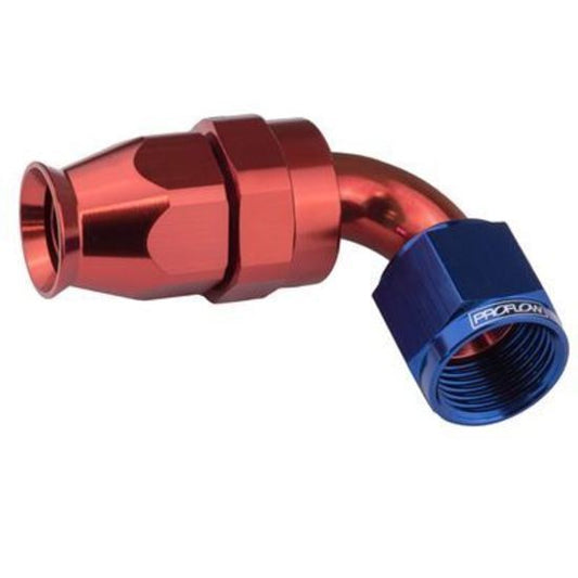 Proflow PFE204-04DRB Aluminium 120 Degree Hose End Hose End For -04AN PTFE Hose Red/Blue