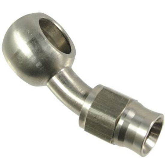 Proflow PFE211-03 Stainless Steel Banjo Hose End 10mm 30 Degree Bend For -03AN PTFE Hose