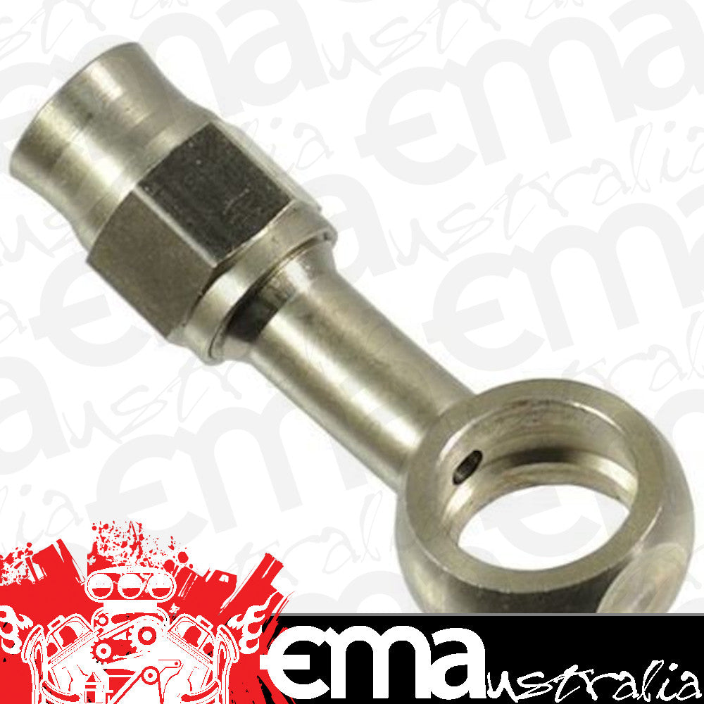 Proflow PFE212-03 Stainless Steel Banjo Hose End 10mm 20 Degree Side Bend For -03AN PTFE Hose