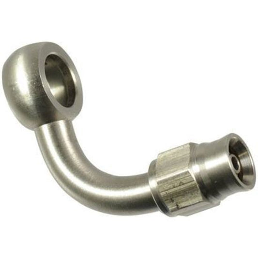 Proflow PFE218-03 Stainless Steel Banjo Hose End 7/16 90 Degree Bend For -03AN PTFE Hose