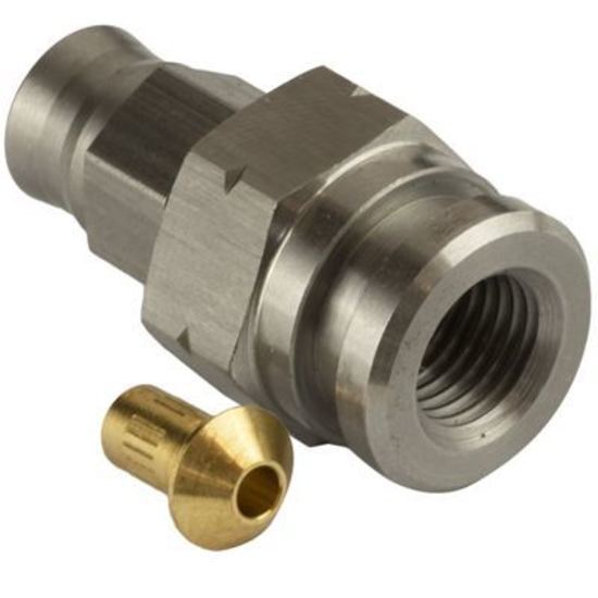 Proflow PFE232-03 Stainless Steel Female Inverted Flare Brake Hose End M10 x 1.25 to -03AN PTFE Hose 19mm Hex