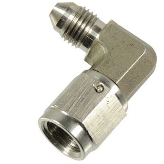 Proflow PFE251-03 Stainless Steel Brake Adaptor 90 Degree Male -03AN to Female -03