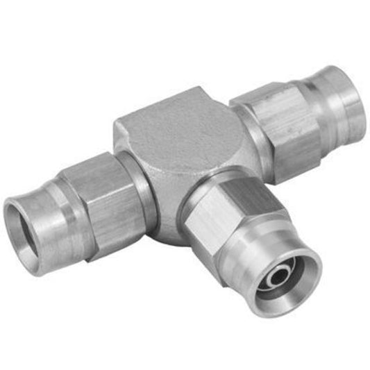 Proflow PFE328-03NM Stainless Steel Brake Adaptor Tee Block -03AN Hose x 3 Without Mount Tab