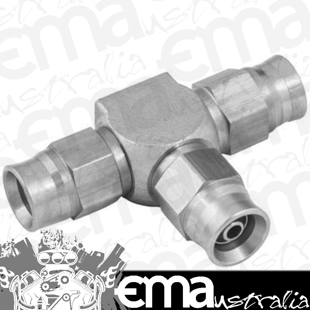 Proflow PFE328-03NM Stainless Steel Brake Adaptor Tee Block -03AN Hose x 3 Without Mount Tab