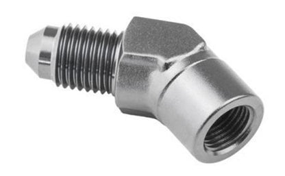 Proflow PFE371-03S Female Adaptor 45 Degree Adaptor 1/8" NPT to Male -03AN Silver