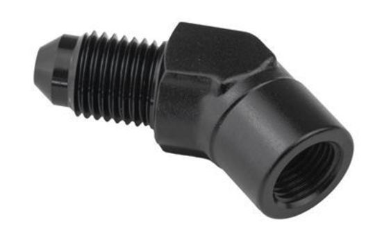 Proflow PFE371-04BK Female Adaptor 45 Degree Adaptor 1/8" NPT to Male -04AN Black