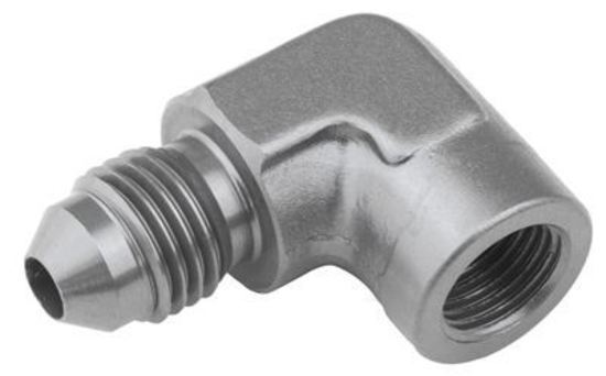 Proflow PFE373-03S Female 90 Degree Adaptor 1/8" NPT to Male -03AN Silver