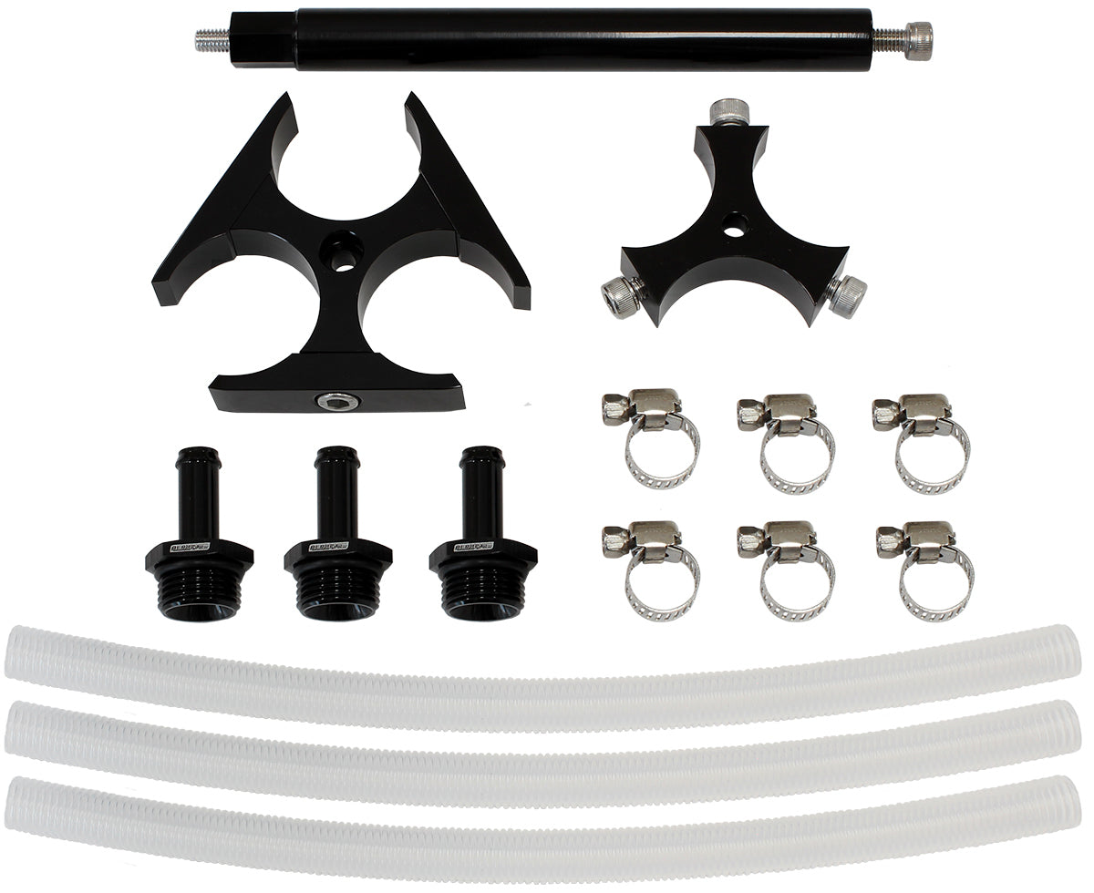 Aeroflow Performance Products AF59-4053BLK Aeroflow Triple 40mm Pump Bracket Stalk & In Tank Hose