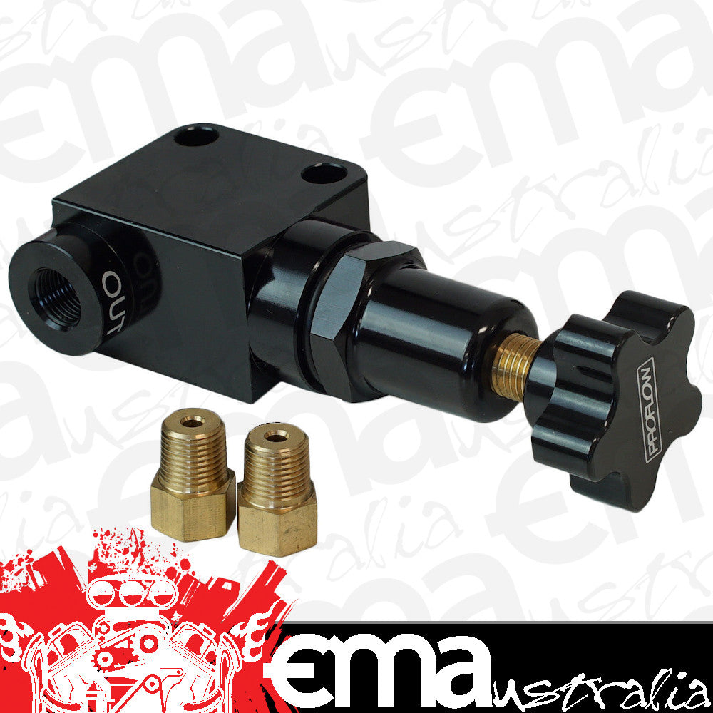 Proflow PFE386 Billet Aluminium Brake Proportioning Valve Knob Adjustment 3/8" x24 Single Inlet/Outlet Each