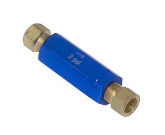 Proflow PFE392 Residual Pressure Valve Blue Anodised 2 psi Disc Brakes 1/8 " NPT Female Inlet/Outlet Each