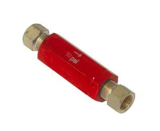 Proflow PFE393 Residual Pressure Valve Red Anodised 10 psi Drum Brakes 1/8 " NPT Female Inlet/Outlet Each